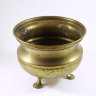 Кашпо-горшок латунь на львиных лапах