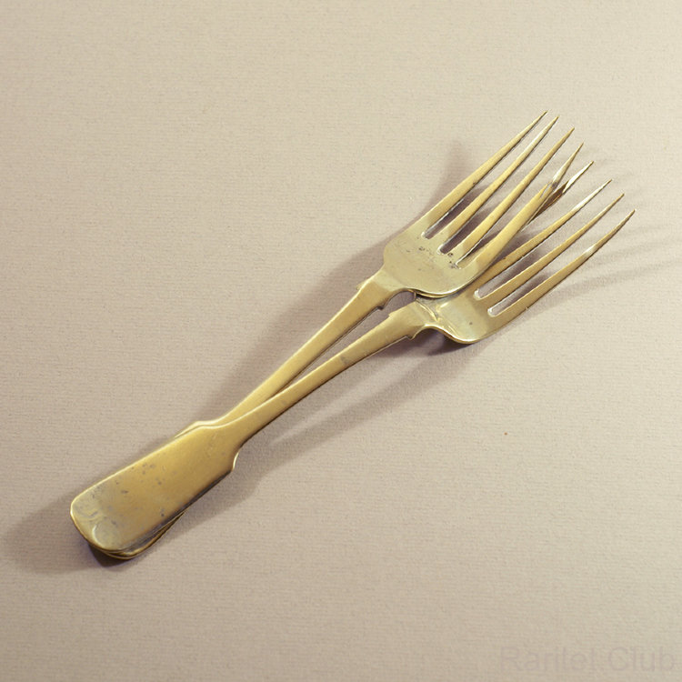 2 вилки лимонный мельхиор