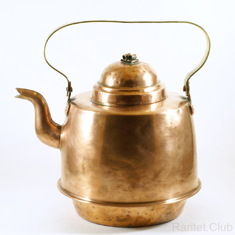 Чайник Медный с желтой ручкой
