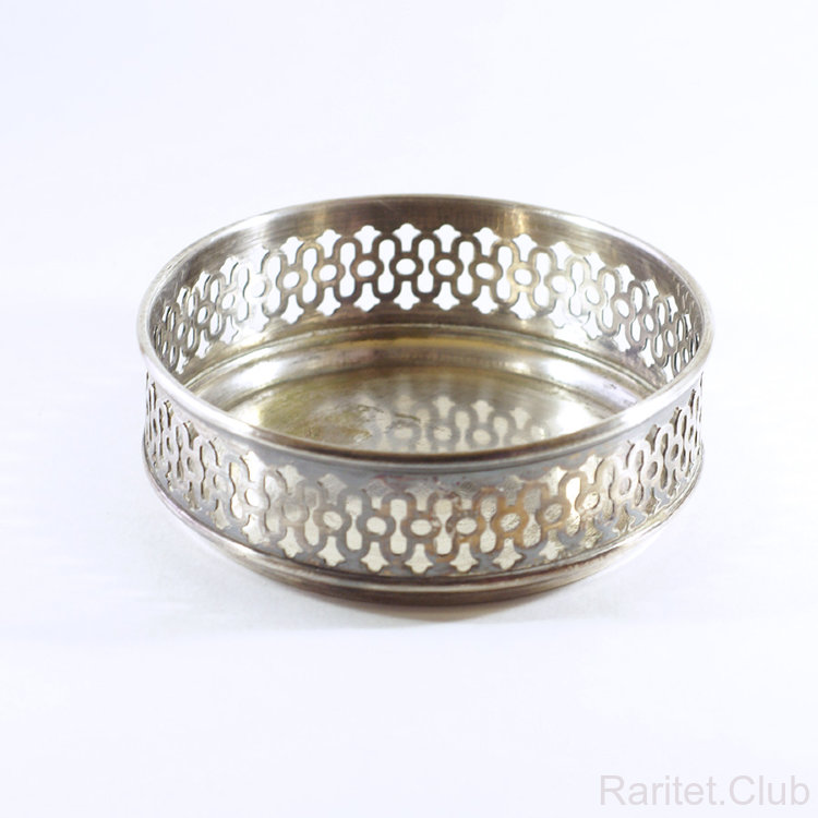 Металлическая круглая вазочка для конфет