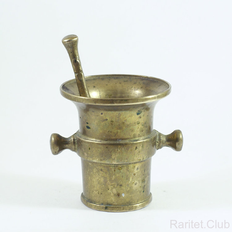 Ступка латунная с пестиком и ручками